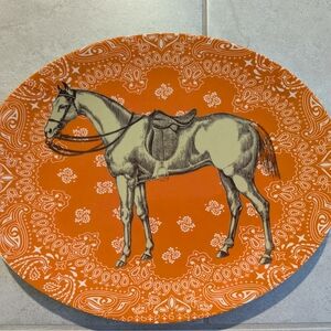 Thomas Paul Melamine Collection 14.25" x 11.75"  Horse Oval Platter Used Cond.